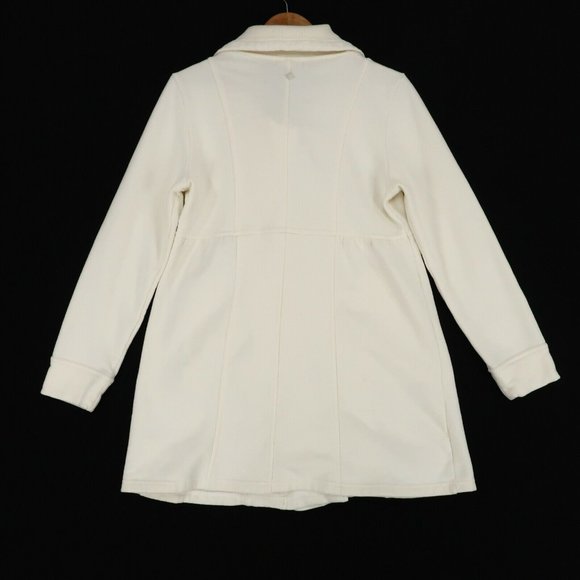Prana Mila Sweater Jacket Cream Asymmetrical Full Zip - Picture 3 of 11